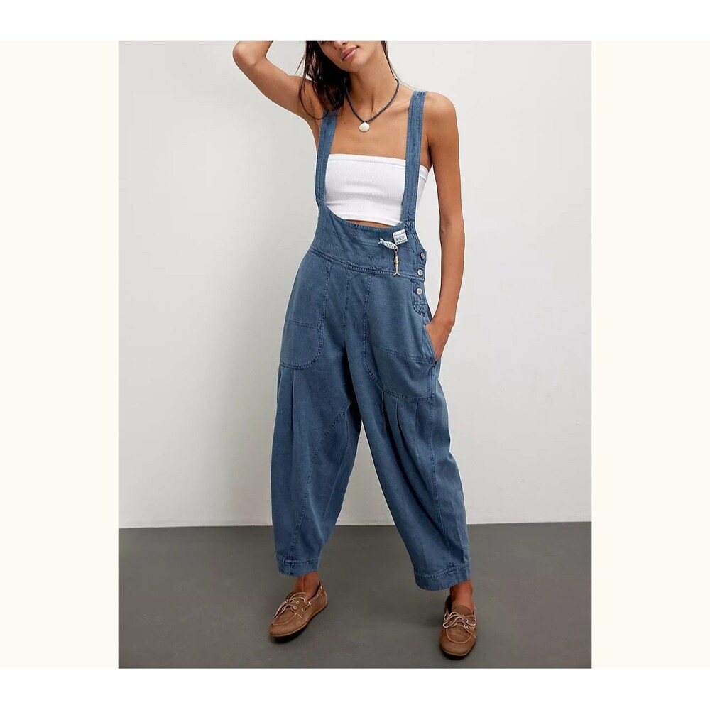 Free People We The Free Felix Tapered Overalls Jumpsuit Pinafore Solid M 290930